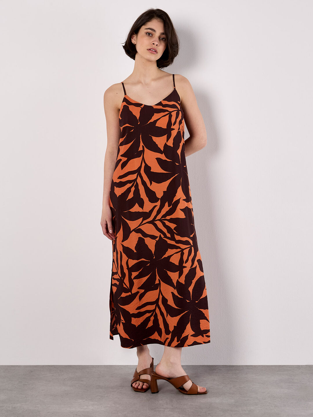 Floral Silhouette Cami Midi Dress