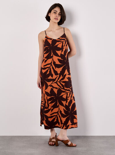 Floral Silhouette Cami Midi Dress