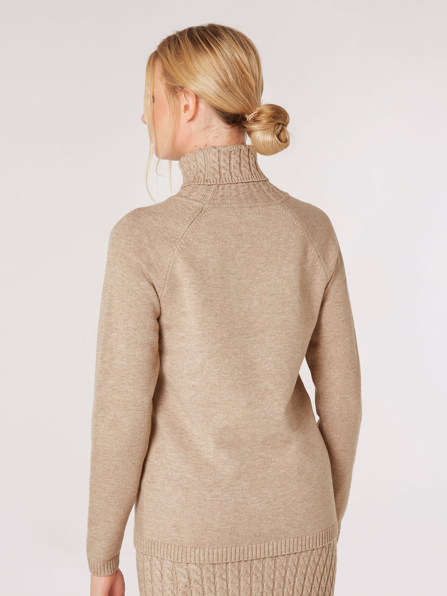 Aran roll neck jumper top