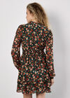 Floral Ruffle Chiffon Mini Dress, Green, large