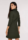 Cowl Neck Mini Dress, Green, large