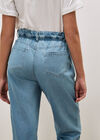 Freya Paper Bag Waist Slim Fit Jeans, Sky Blue, large