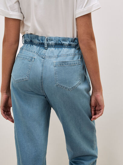 Freya Paper Bag Waist Slim Fit Jeans