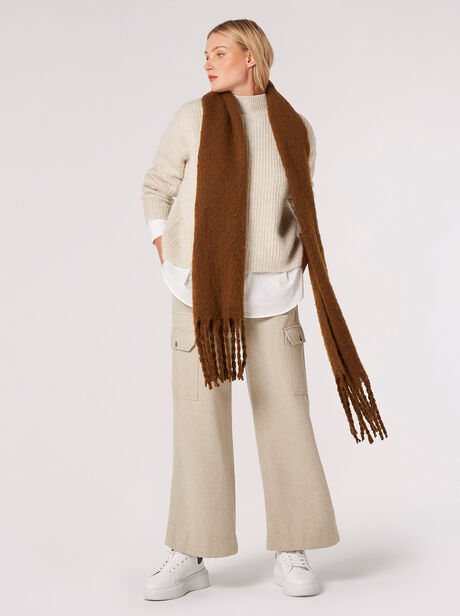 Soft Boucle Tassel Scarf