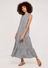 Multi Panel Stripe Dress, Navy, large