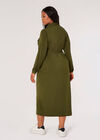 Curve Jersey Shirt Midi Dress, Khaki, large