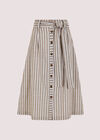 Striped Button Midi Skirt, Stone, large