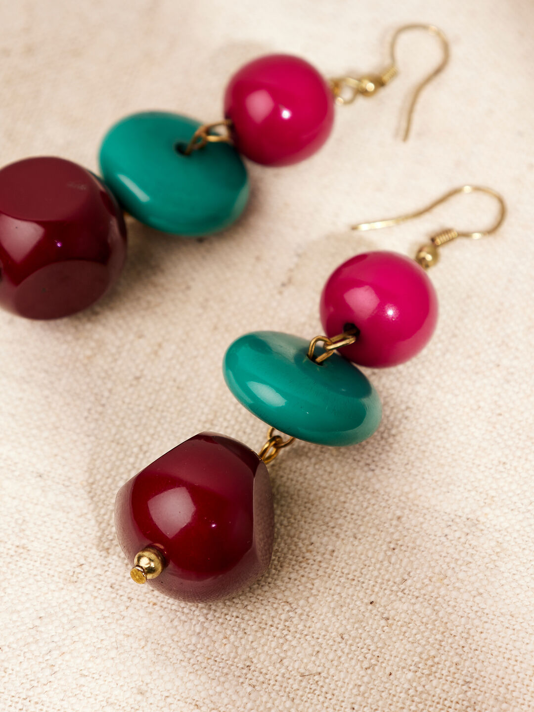 Image of Multi Stone Drop Hook Earrings