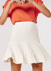 Pleated Knitted Mini Skirt, White, large