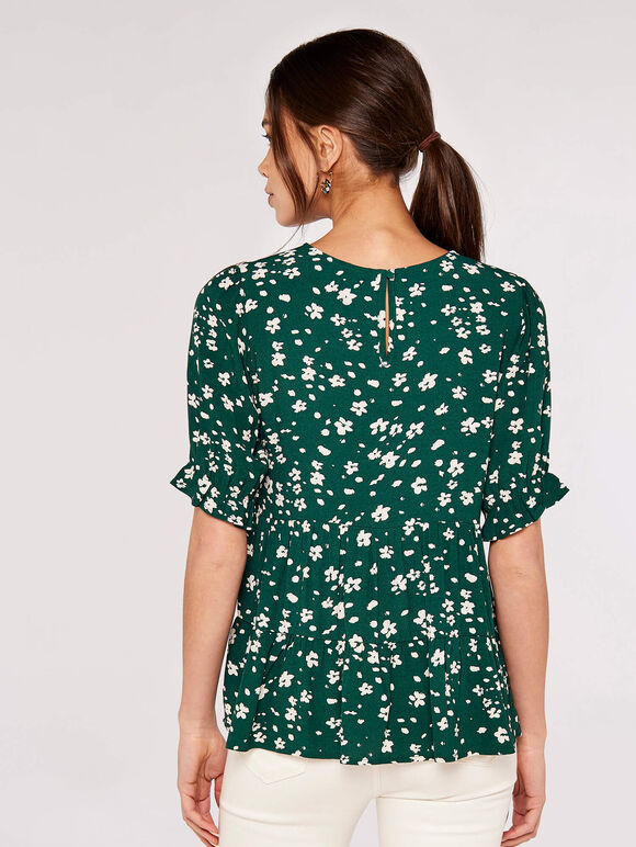 Ditsy Tiered Top, Green, large