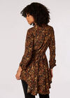 Textured Print Hanky Hem Mini Dress, Rust, large
