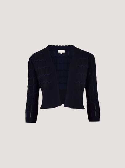 Pointelle Chevron Knit Shrug