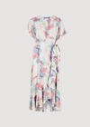 Watercolour Ruffle Wrap Midi Dress, Mint, large