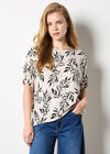 Leaf Print Woven T-Shirt, Stone, large