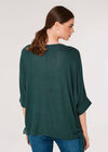 Soft Touch Drawstring Knit Top, Green, large