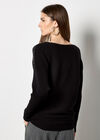 Rhinestone Embellished Batwing Jumper, Black, large