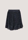 Spot Chiffon Plisse Mini Shorts, Navy, large