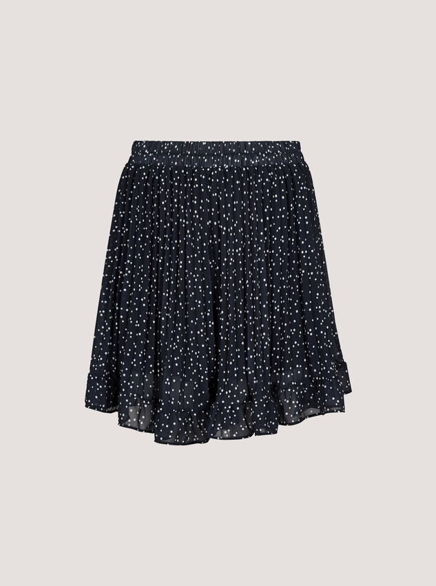 Spot Chiffon Plisse Mini Shorts, Navy, large