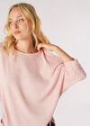 Soft Touch Drawstring Batwing Top, Pink, large