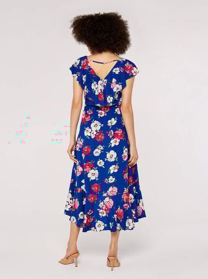Floral Wrap Midi Dress