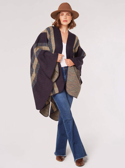 Bold Stripe Blanket Cape