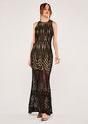 Embroidered Maxi Dress, Black, large