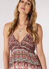Paisley Cami Midi Dress, Rust, large