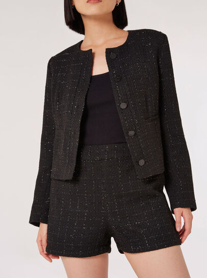 Black Tweed Shorts
