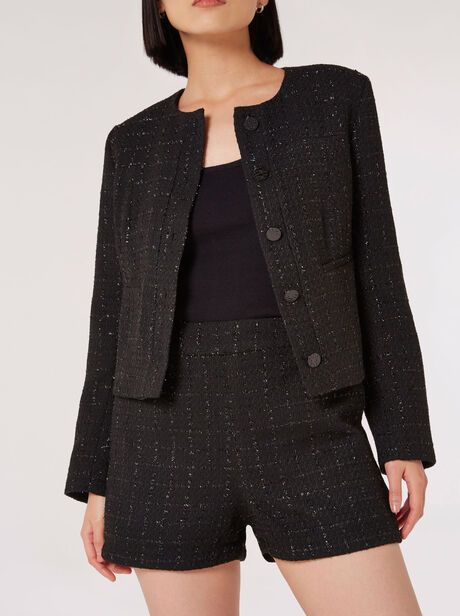 Black Tweed Shorts