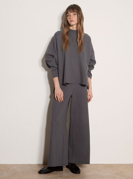 Waffle Jersey Knit Oversized Top