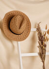 Raffia Fedora Hat, Stone, large