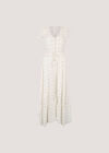 Embroidered Sequin Maxi Dress, White, large