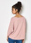 Stretch Knit Batwing Top, Pink, large