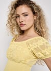 Floral Lace Milkmaid Maxi Dress, Yellow, large