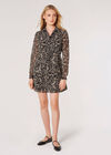 Illustrated Birds Empire Dress, Black, large