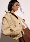 Cropped Trench Coat, Stone, large