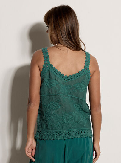 Embroidered Crochet Top