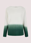 Ombre Batwing Jumper, Green, large