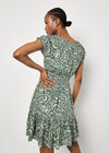 Paisley Milkmaid Mini Dress, Green, large