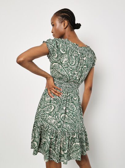 Paisley Milkmaid Mini Dress