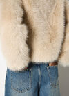 Faux Fur Short Coat, Cream, large