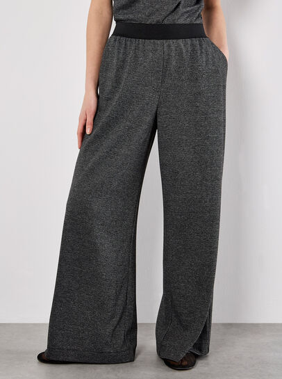 Mini Dogtooth Soft Wide Leg Trousers