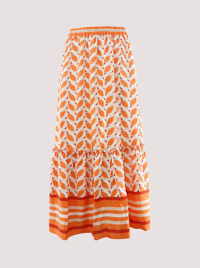 Geo Leaves Maxi Skirt