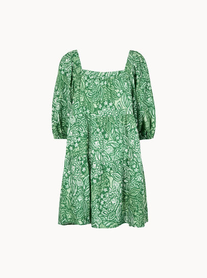 Floral Print Tiered Mini Dress