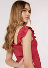 Linen Midi Dress, Pink, large