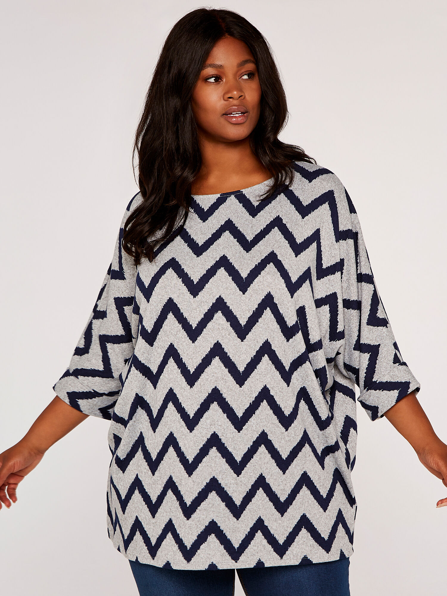 Curve Chevron Batwing Top