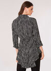 Swirl Spot Shirt Mini Dress, Black, large