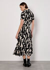 Brushstroke Squares Utility Midi Dress, Black, large