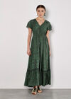 Paisley Print Maxi Dress, Green, large