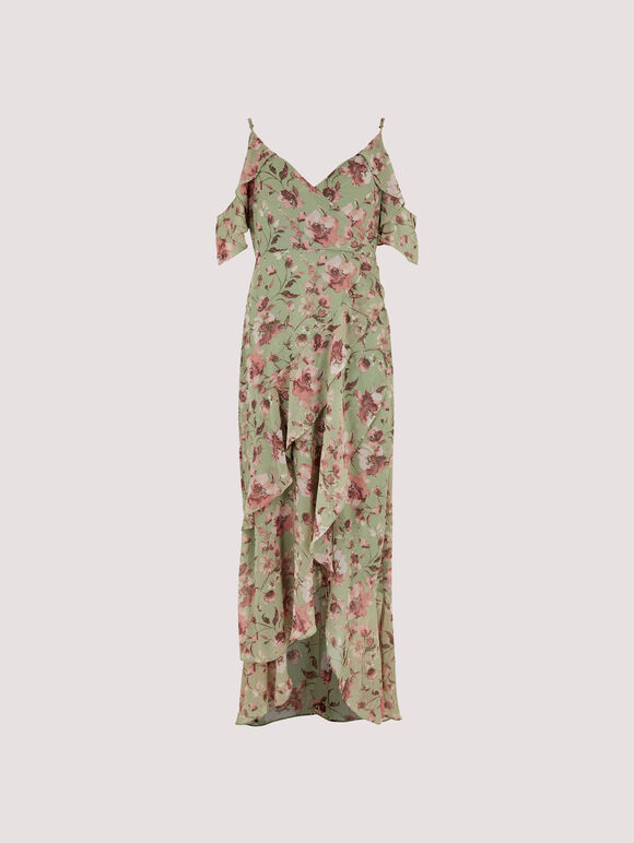 Watercolour Blooms Midi Dress, Mint, large